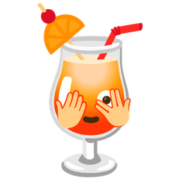 Tropical drink and Face with peeking eye
