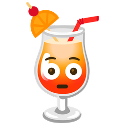 Tropical drink and Flushed face