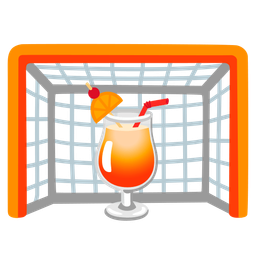 Tropical drink and Goal net