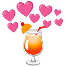 Tropical drink and Heart with arrow