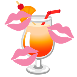 Tropical drink and Kiss mark