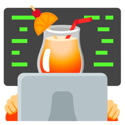 Tropical drink and Laptop