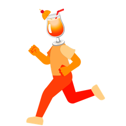 Tropical drink and Running shoe