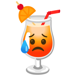 Tropical drink and Sad but relieved face