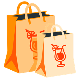 Tropical drink and Shopping bags