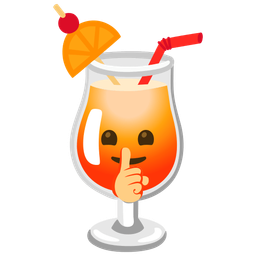 Tropical drink and Shushing face