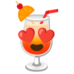 Tropical drink and Smiling face with heart-eyes