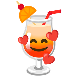 Tropical drink and Smiling face with hearts