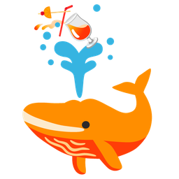 Tropical drink and Spouting whale