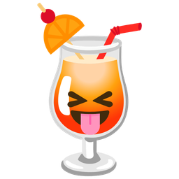 Tropical drink and Squinting face with tongue