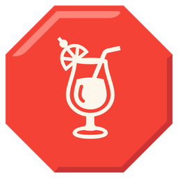 Tropical drink and Stop sign