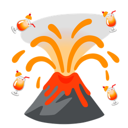 Tropical drink and Volcano
