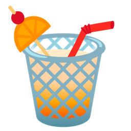 Tropical drink and Wastebasket