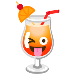 Tropical drink and Winking face with tongue