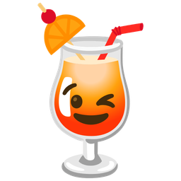 Tropical drink and Winking face