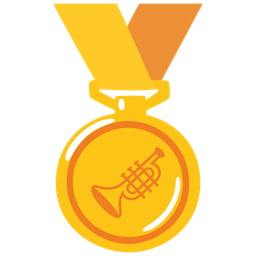 Trumpet and 1st place medal