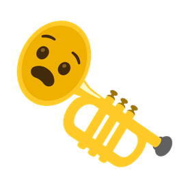 Trumpet and Anguished face