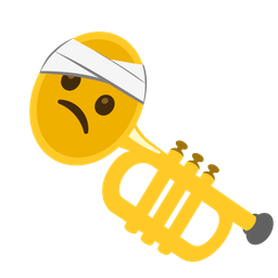 Trumpet and Face with head-bandage