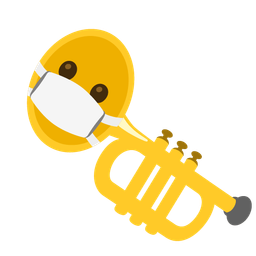 Trumpet and Face with medical mask