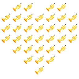 Trumpet and Heart suit