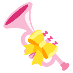 Trumpet and Heart with ribbon