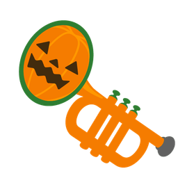Trumpet and Jack-o-lantern