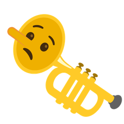 Trumpet and Lying face