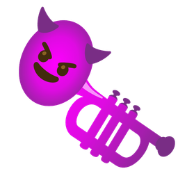 Trumpet and Smiling face with horns