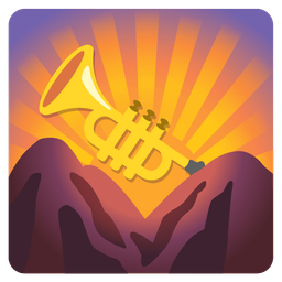Trumpet and Sunrise over mountains