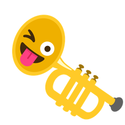 Trumpet and Winking face with tongue