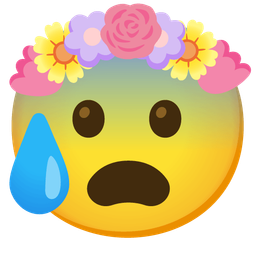 tulip and anxious face with sweat