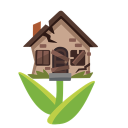 tulip and derelict house