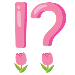 tulip and exclamation question mark