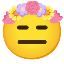 tulip and expressionless face