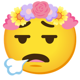 tulip and face exhaling