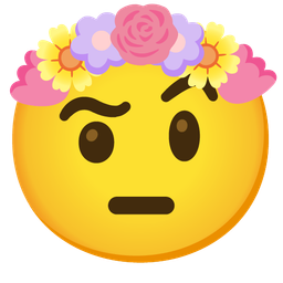 tulip and face with raised eyebrow