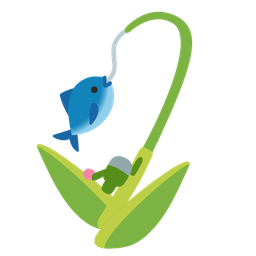 tulip and fishing pole