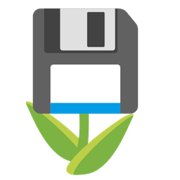 tulip and floppy disk