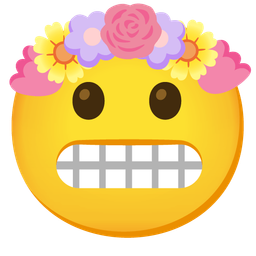 tulip and grimacing face