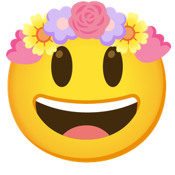 Tulip and Grinning face with big eyes