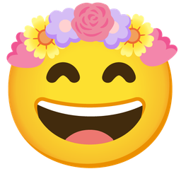 Tulip and Grinning face with smiling eyes