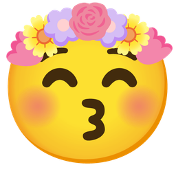 Tulip and Kissing face with closed eyes