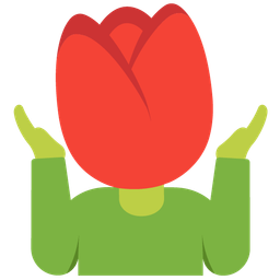 tulip and person shrugging