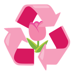 tulip and recycling symbol