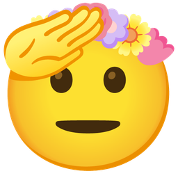 tulip and saluting face