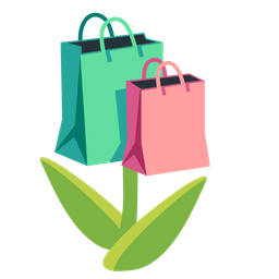 tulip and shopping bags