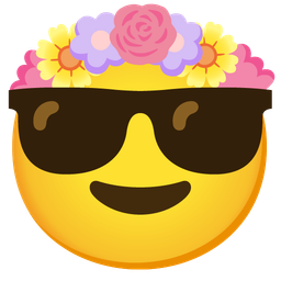 tulip and smiling face with sunglasses