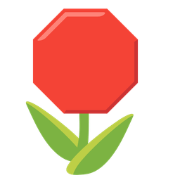 tulip and stop sign