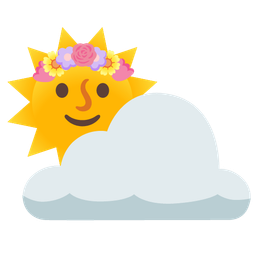 tulip and sun behind cloud