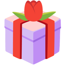 tulip and wrapped gift